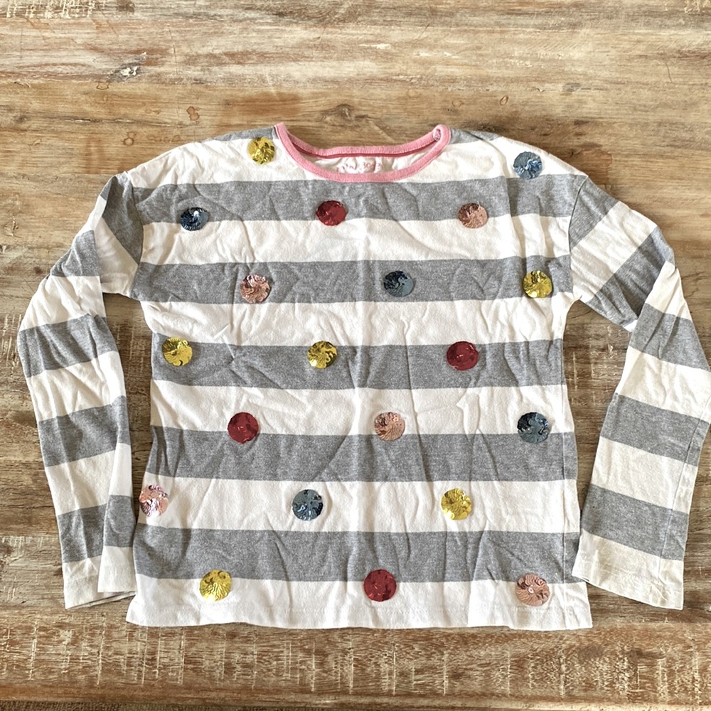 Mini Boden sequin dot long sleeve shirt